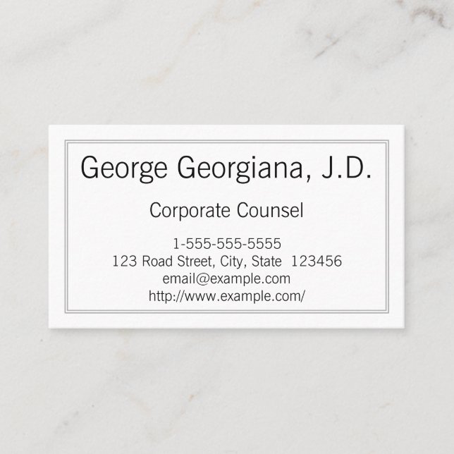 Carte de visite des conseils d'entreprise ordinair (Devant)