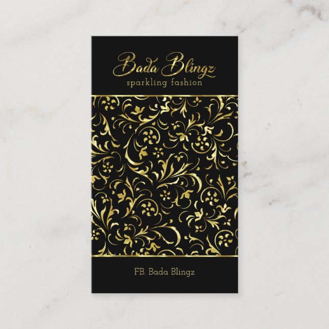 Carte de visite des damées de faux feuil d'or (Devant)