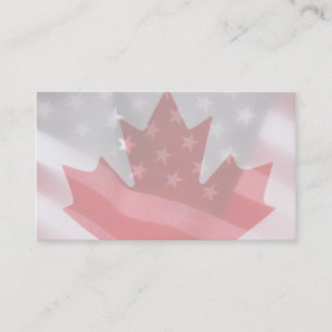carte de visite des drapeaux américains et canadi