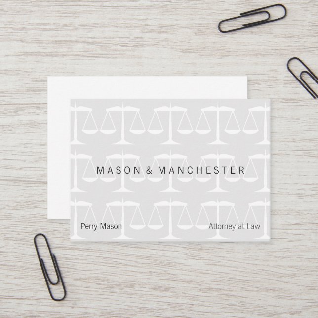 Carte De Visite Des échelles de justice blanches et blanches (Devant/Arrière en situation)