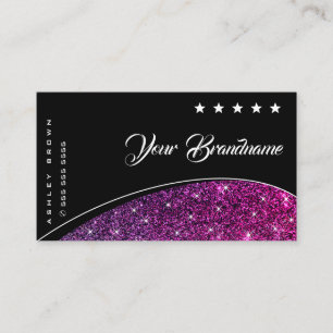 Carte De Visite Des étoiles de Parties scintillant violette sur u
