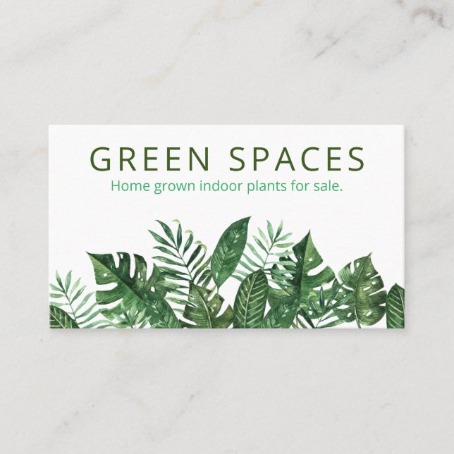Carte De Visite Des Feuilles blancs frais font maison Plantes inté (Devant)
