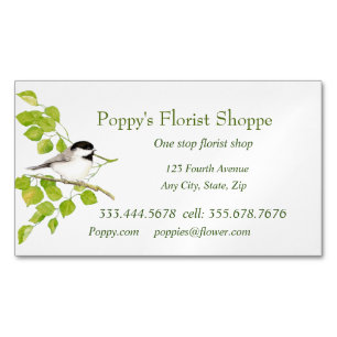 Carte de visite des fleurs de chickadee