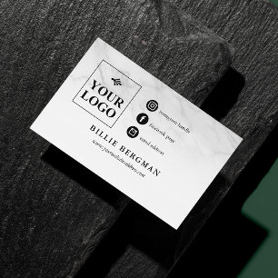 Carte De Visite Des icônes de médias sociaux en marbre