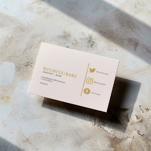 Carte De Visite Des icônes de médias sociaux rose subtil amusant