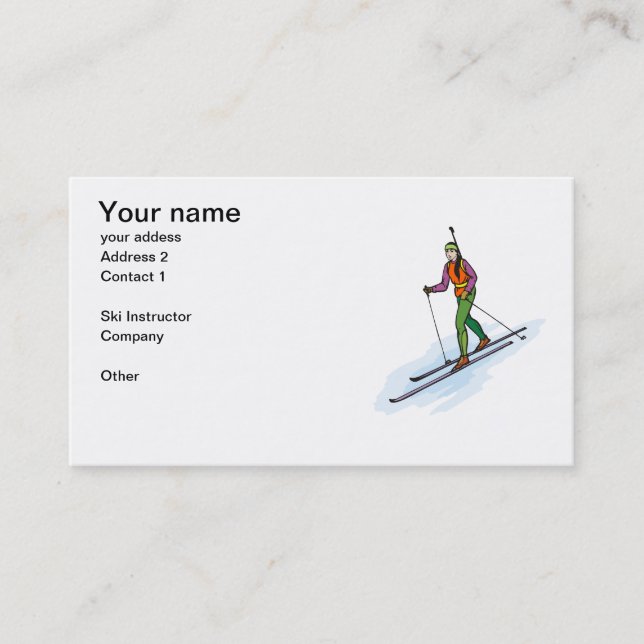 Carte de visite des moniteurs de ski (Devant)