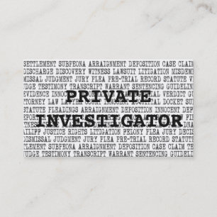 Carte de visite des mots juridiques de l'enquêteur