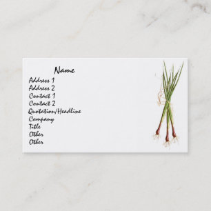 Carte de visite des oignons des cuisiniers
