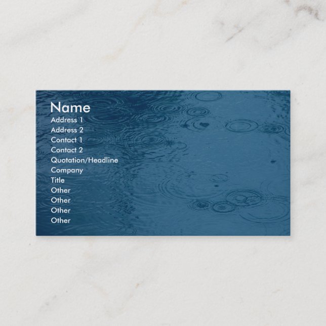 Carte De Visite Des Ondes De Pluie Sur Une Bouche (Devant)