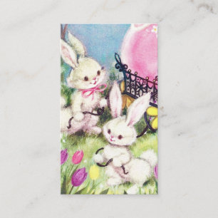 Carte De Visite Des petits lapins de Pâques vintages et rétro aj
