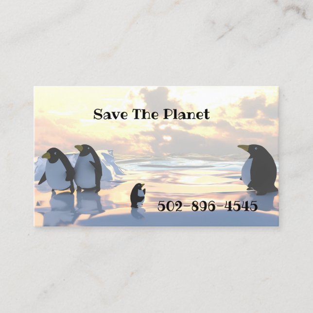 Carte De Visite des pingouins qui refroidissent sur une banquise (Devant)