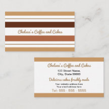 Carte de visite des rayures de café et de chocolat