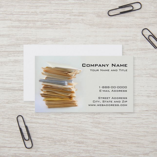 Carte de visite des services comptables (Devant/Arrière en situation)