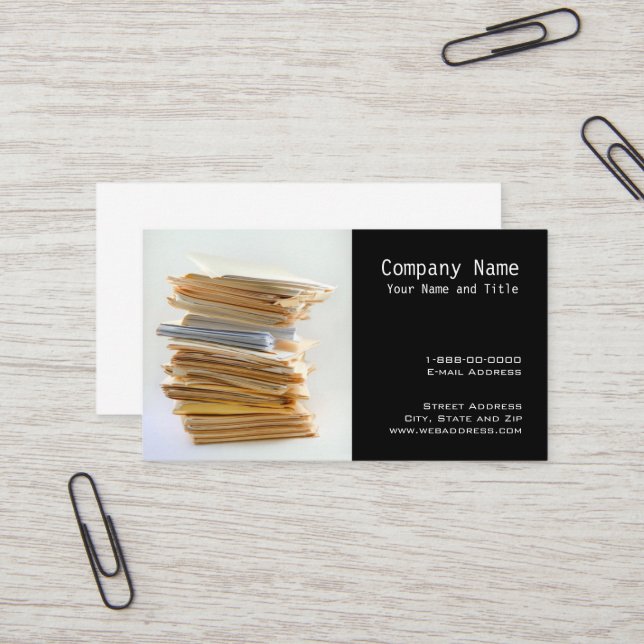 Carte de visite des services comptables (Devant/Arrière en situation)