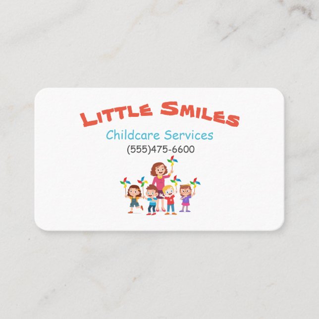 Carte de visite des services de garde d'enfants (Devant)
