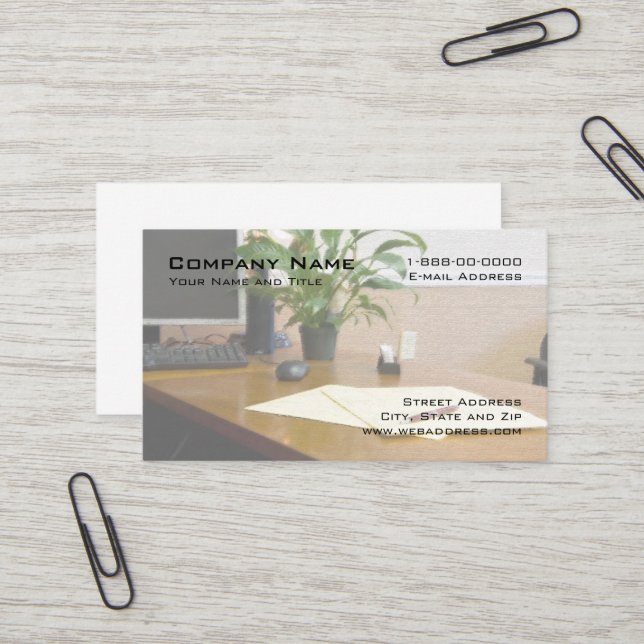 Carte de visite des services de gestion de comptes (Devant/Arrière en situation)