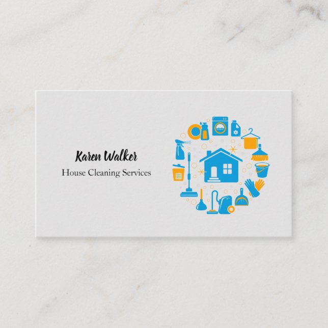 Carte de visite des services de nettoyage de maiso (Devant)