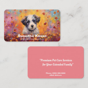Carte de visite des services de pose de chien