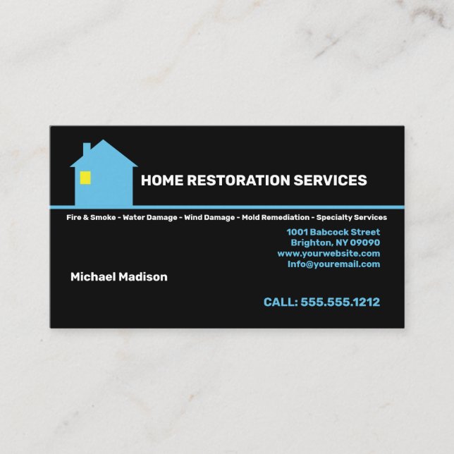 Carte de visite des services de restauration à dom (Devant)