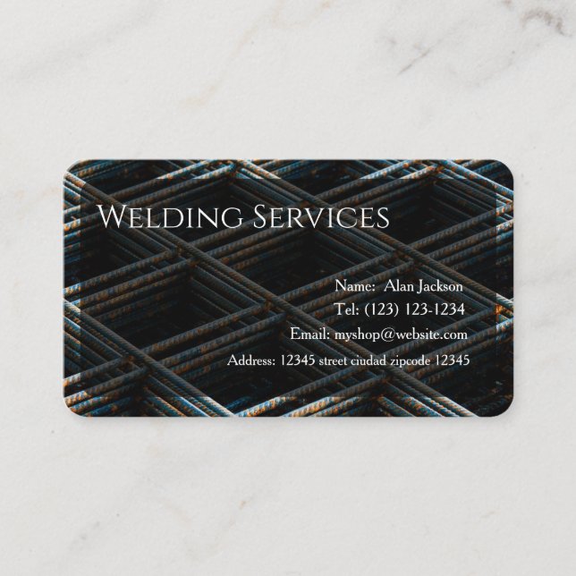 Carte de visite des services de soudure modifiable (Devant)
