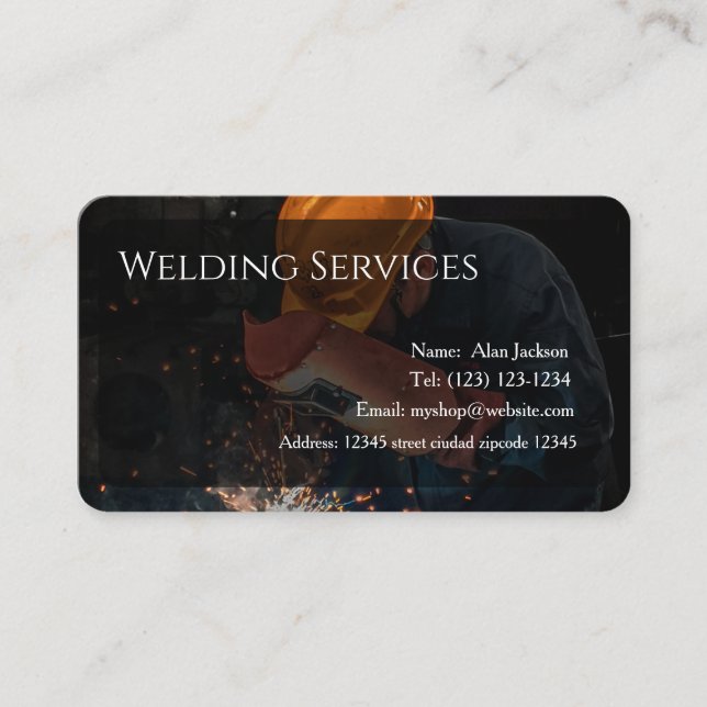 Carte de visite des services de soudure modifiable (Devant)