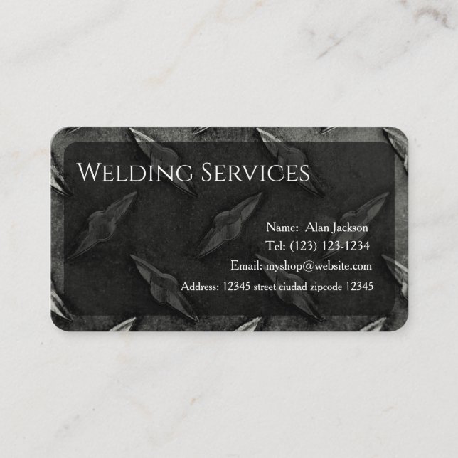 Carte de visite des services de soudure modifiable (Devant)
