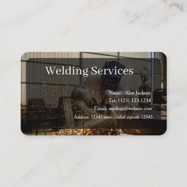 Carte de visite des services de soudure modifiable (Devant)