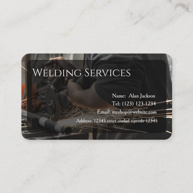 Carte de visite des services de soudure modifiable (Devant)