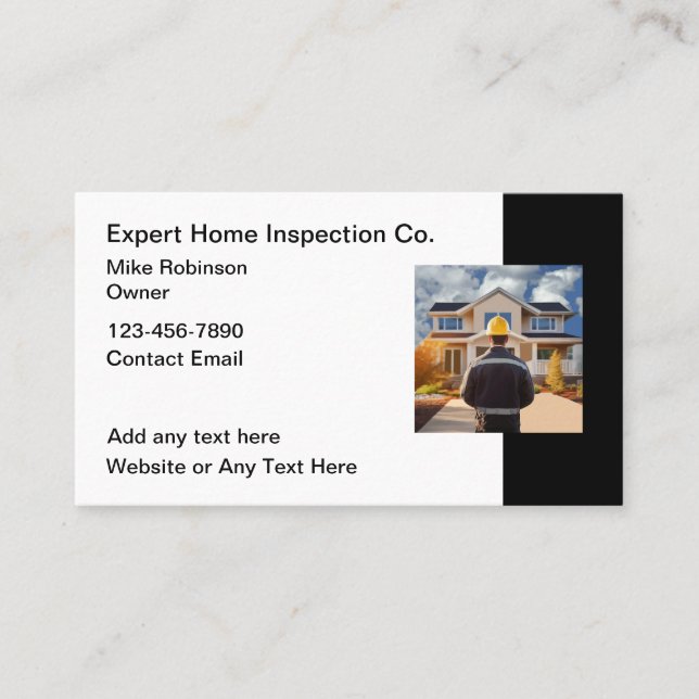 Carte de visite des services d'inspection à domici (Devant)