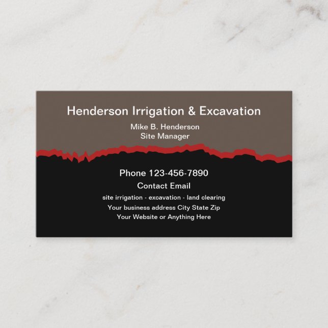 Carte de visite Des Services D'Irrigation Et D'Exc (Devant)
