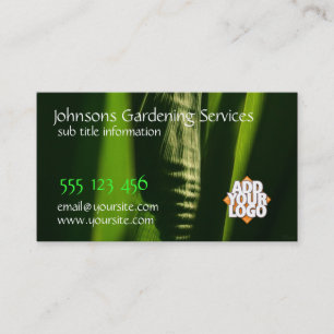 Carte de visite des Services Jardins Feuilles vert