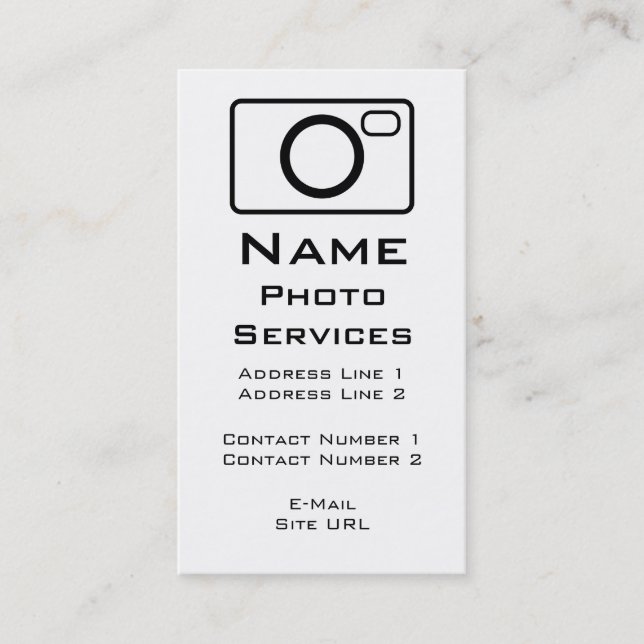Carte de visite des services photo (Devant)