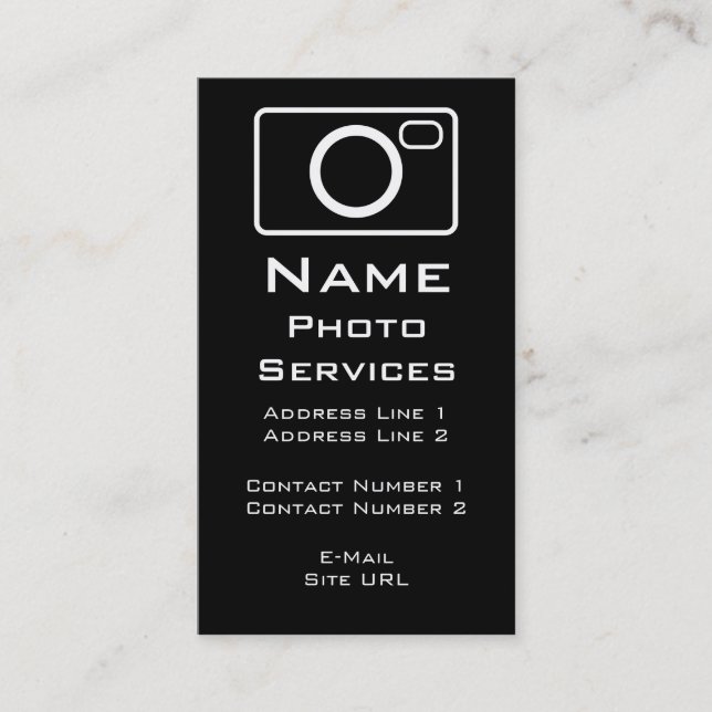 Carte de visite des services photo (Devant)