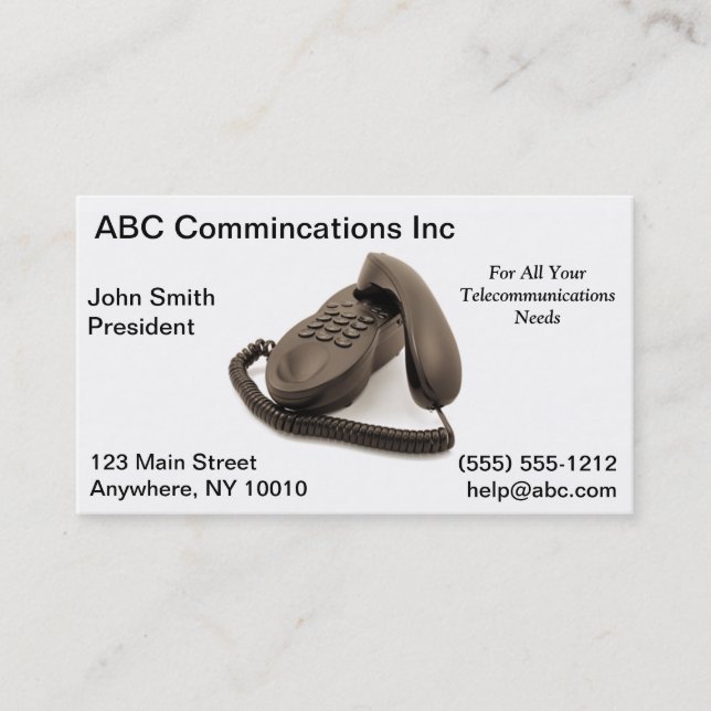 Carte de visite des télécommunications (Devant)