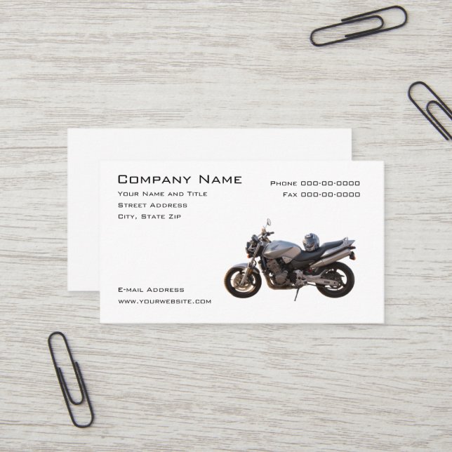 Carte de visite des ventes de moto (Devant/Arrière en situation)