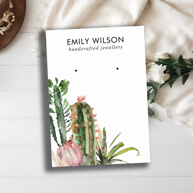 CARTE DE VISITE DÉSERT CACTUS PROTÉA FOLIAGE STUD EARRING AFFICHAG (Créateur téléchargé)