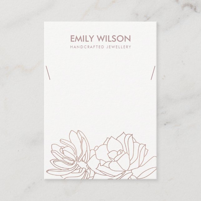 CARTE DE VISITE DÉSERT CACTUS SUCCULENT BLUSH NECKLACE AFFICHAGE (Devant)