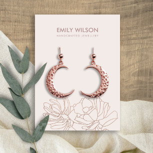 CARTE DE VISITE DESERT CACTUS SUCCULENT BLUSH ROSE EARRING AFFICHA
