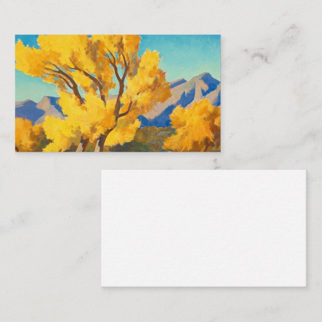 Carte De Visite Desert Cottonwoods, Arizona par Maynard Dixon (Devant / Derrière)