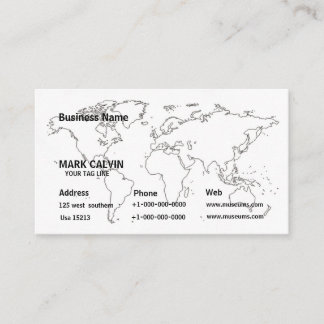 Carte de visite Desgin de carte du monde