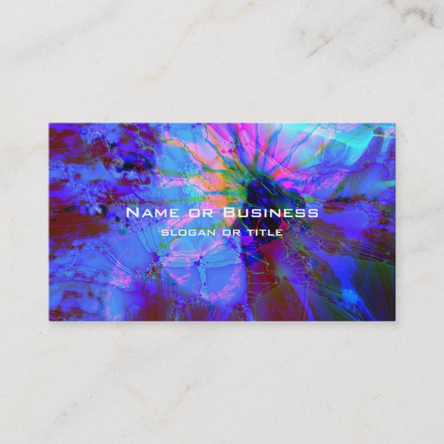Carte De Visite Design abstrait bleu et violet (Devant)