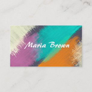 Carte De Visite design abstrait moderne de peinture contour coloré