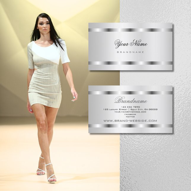 Carte De Visite Design avec Silver Effet Promotion professionnelle (Créateur téléchargé)