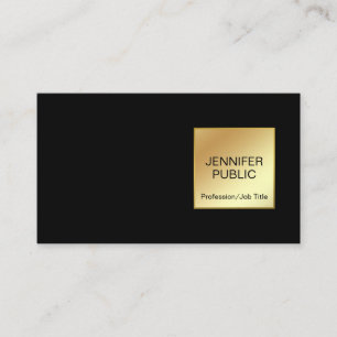 Carte De Visite Design Black Gold Moderne Professionnel Chic Simpl