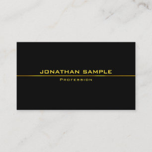 Carte De Visite Design Black Gold moderne professionnel élégant