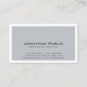 Carte De Visite Design blanc gris créatif moderne élégant