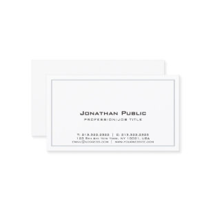 Carte De Visite Design blanc gris sophistiqué Design moderne