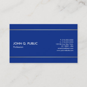 Carte De Visite Design bleu élégant et moderne