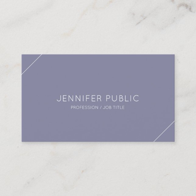 Carte De Visite Design chic moderne violet violet clair élégant (Devant)