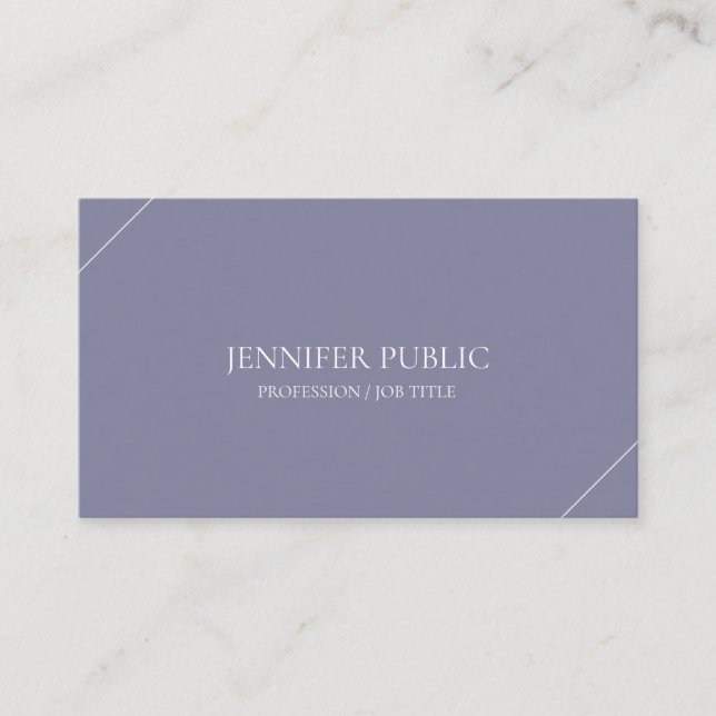 Carte De Visite Design chic moderne violet violet élégant clair (Devant)
